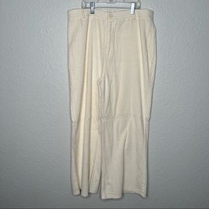 Amuse Society Wide Leg Pants Women’s Size 29 Baggy Gaucho Corduroy White Boho